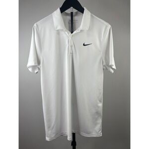 Nike Golf Mens Dri-FIT Standard Fit Polo Shirt White Short Sleeve 749332-100 S